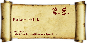 Meter Edit névjegykártya